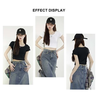 เสื้อยืดทรง crop นิ่มใส่สบาย ยืดแต่ไม่ย้วย S-XL ระบายอากาศและดูดซับความชื้น มีลายใหม่มาเพิ่ม เข้ากับทุกสไตล์