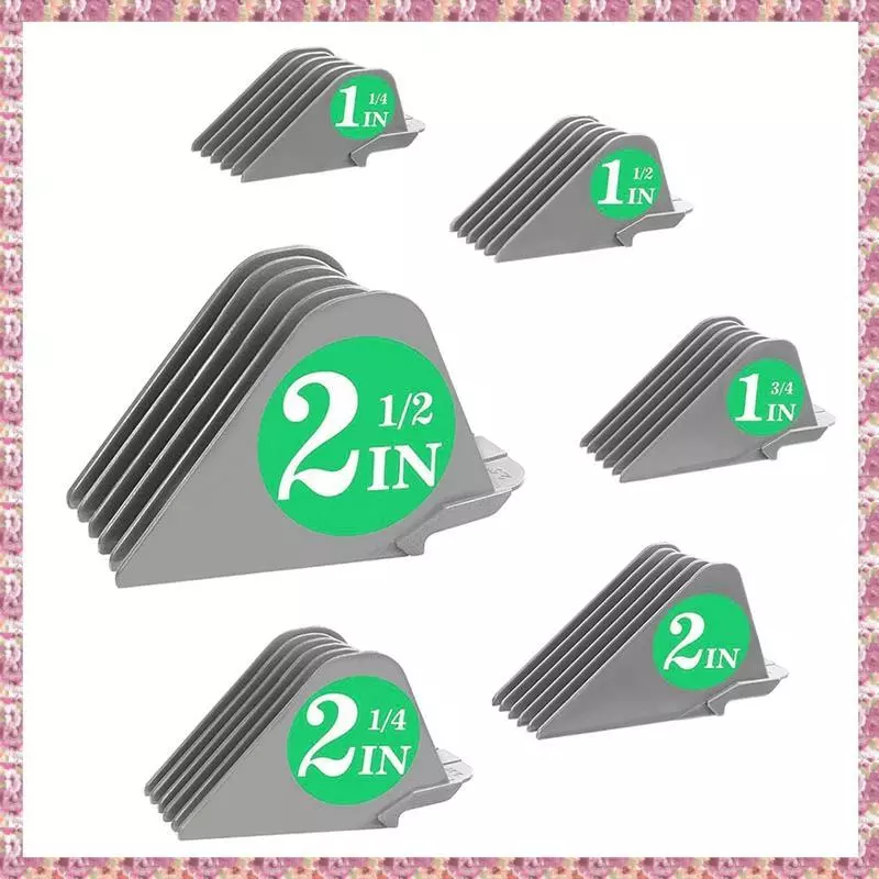 [VCR] สําหรับ 10 12 14 16 18 20 ผม 6 ชิ้น Clipper Guards 2.5 นิ้ว Clipper Guide สิ่งที่แนบมา