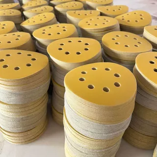 กระดาษทราย กระดาษทรายแปะ 5นิ้ว 8รู จำนวน100แผ่น กระดาษทรายกลมหลังขน มีเบอร์ 60 ถึง เบอร์ 400