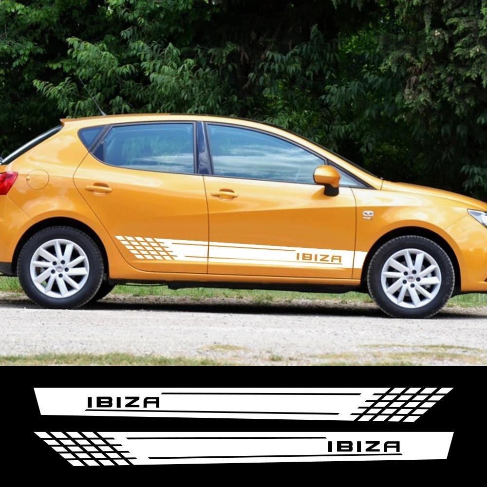 2PCS รถประตูด้านข้างสติกเกอร์สําหรับที่นั่ง Ibiza 6L 6J 6K 6f Fr Tuning Auto อุปกรณ์เสริม Stripes De