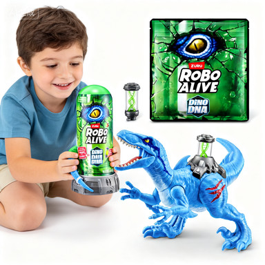 Zuru Robo Alive Dino Dna หุ่นยนต์ไดโนเสาร์ของเล่น Light Up Dna Helix Spine สําหรับเด็ก Interactive ส