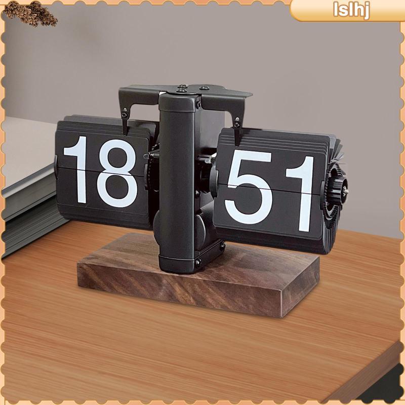[Lslhj] Flip Desk Clock Multifunctional Decor Vintage Creative Table Clock Mechanical Flip Clock สํา