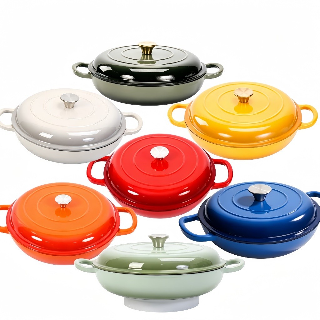หม้อเหล็กหล่อทรงก้นตื้นมีฝาปิด 30CM SIGNATURE SHALLOW CASSEROLE