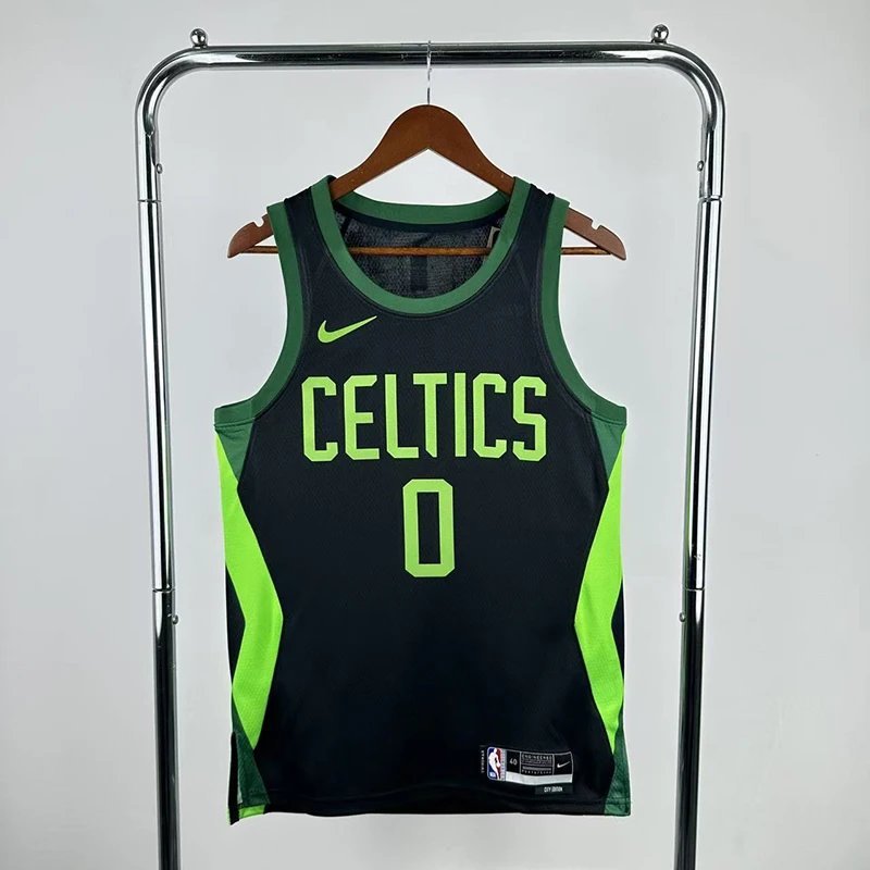 SW Version NBA25 Game Season Celtics No. 0 Tatum City Version Jersey Retro บาสเกตบอล Jersey Men Hot 