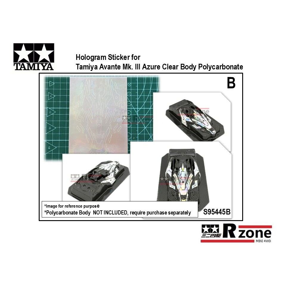 สติ๊กเกอร์โฮโลแกรมสําหรับ Tamiya Avante Mk. lll Azure Clear Body Polyคาร์บอเนต Body - 95445 - B