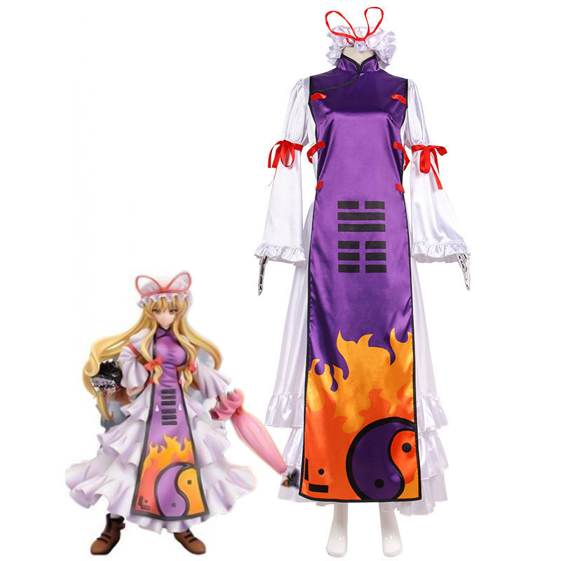 Anime Cos Yakumo Yukari Cosplay Costume Halloween Uniform Custom Size