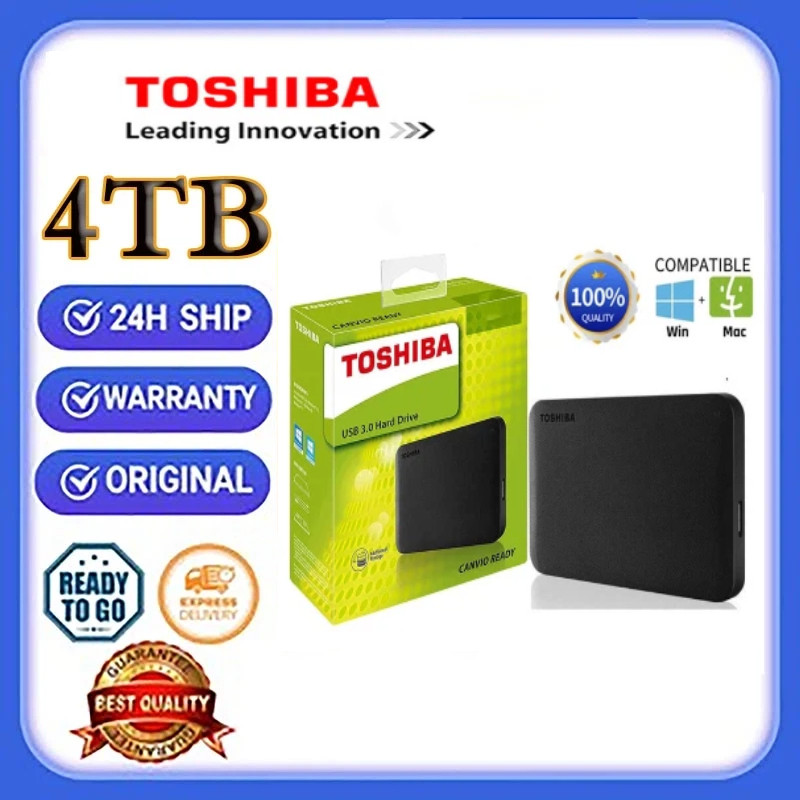 ⭐⭐ Toshiba External Harddisk 1TB/2TB/4TB ฮาร์ดดิสก์แบบพกพา Hard Drives HDD 2.5" USB 3.0 ฮาร์ดไดรฟ์คุ