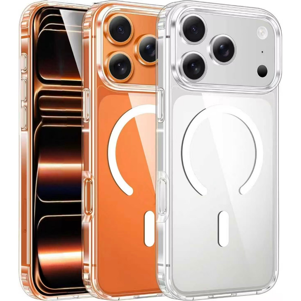 เคสไอโฟน For iPhone 17 11 13 16 12 14 15 Pro Max สำหรับ iPhone 13Pro 11 17Air เชอร์รี่ เคสใสสำหรับชาร์จไร้สายแบบแม่เหล็ก