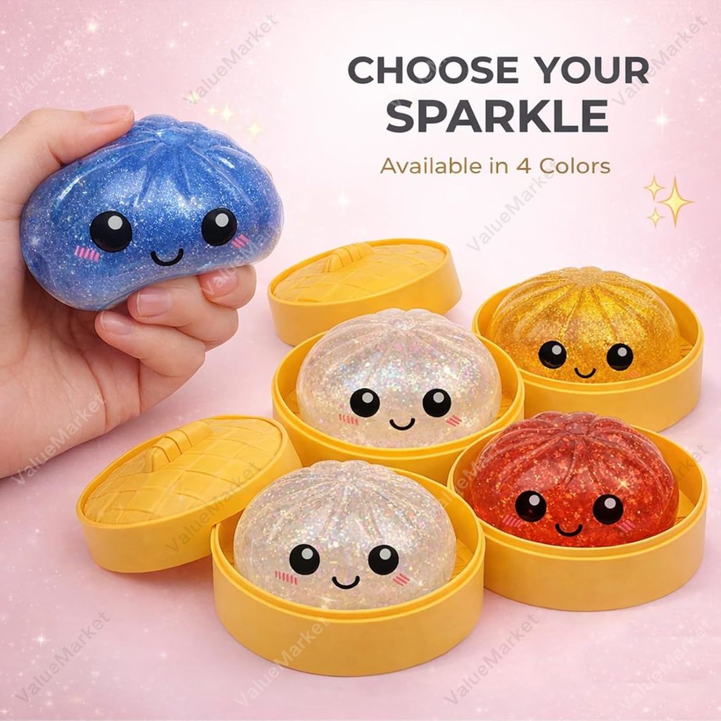2026 ใหม่ Shimmering Dumpling Squishies, Dumpling Squishy, สีสันเกี๊ยวความเครียด Balls Fidget Sensory, Squeeze Dough Ball ความเครียดบรรเทามืออาหาร Steamer โต๊ะยืด