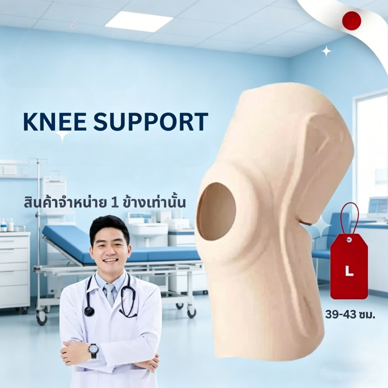 สนับเข่าแบรนด์ญี่ปุ่น แบบบางเบา ซัพพอร์ตพยุงเข่า บรรเทาอาการปวดเข่า สายรัดเข่าใส่สบาย