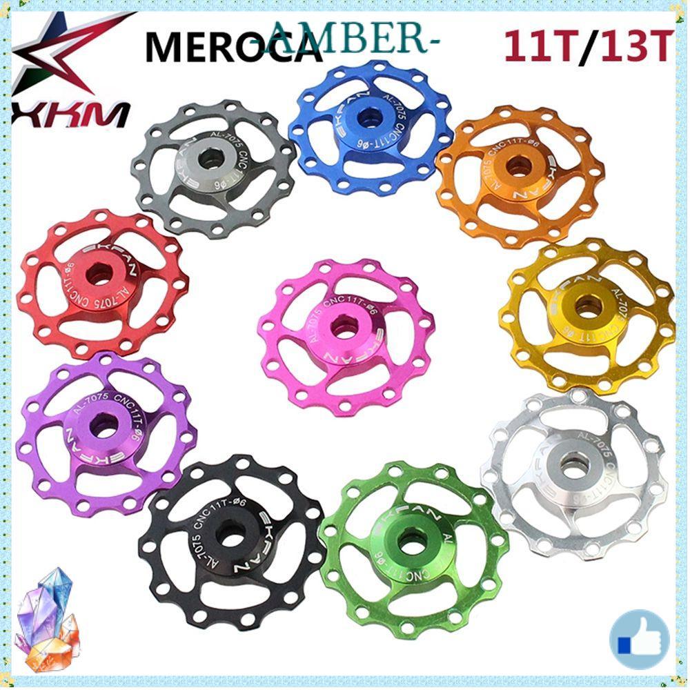 AMBER Pulley Bearings Part Aluminium ทนทาน Derailleur ด้านหลัง Pulley Guide Wheel