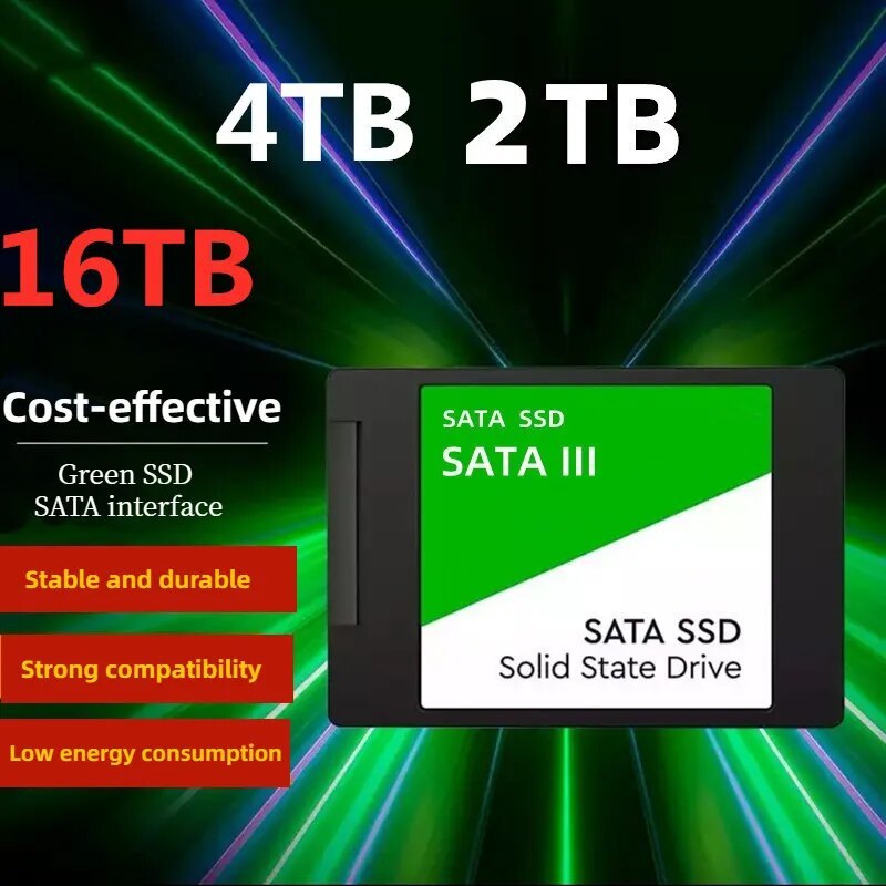 16TB SSD Sata 1TB 2TB ดิสก์ฮาร์ดไดรฟ์ Sata3 2.5 นิ้ว 4TB Ssd TLC 500MB/S ไดรฟ์ Solid State ภายในสําห