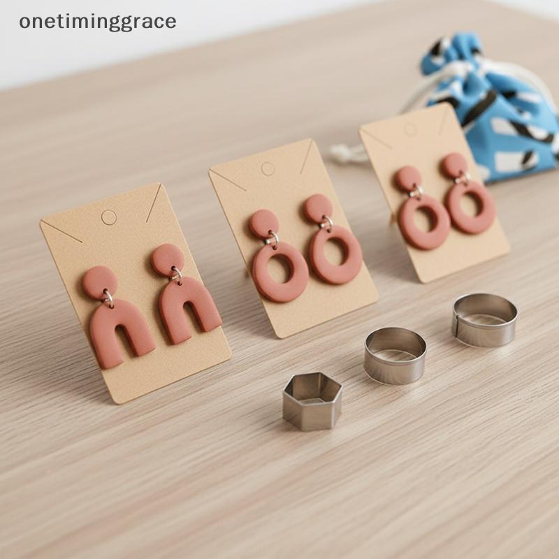 Onetiminggrace 18 21 24 ชิ้น Polymer Clay ต่างหูเครื่องตัดชุดเรขาคณิต Bake Moulds สําหรับทําด้วยมือ 