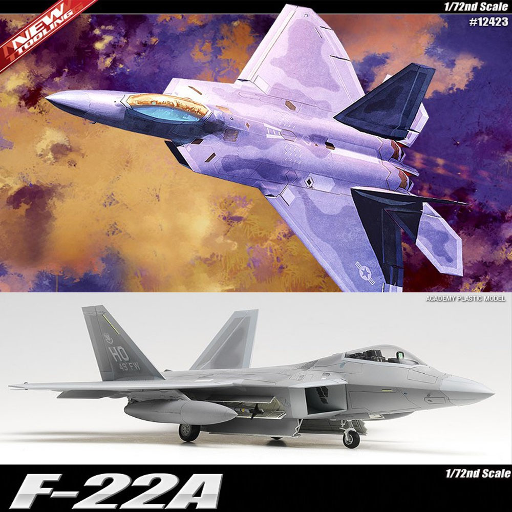 ชุดพลาสติกรุ่น ACADEMY 1/72 F-22A 12423 F22