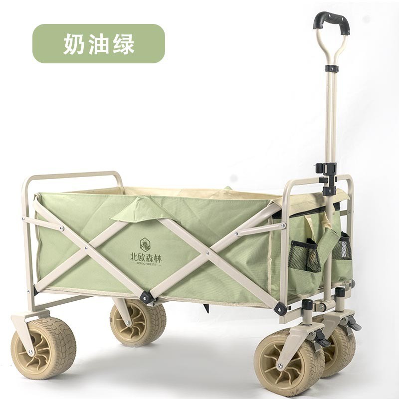Outdoor Folding Camping Car Camping Cart Trolley Picnic Cart Portable Outing Camping Trolley Trailer