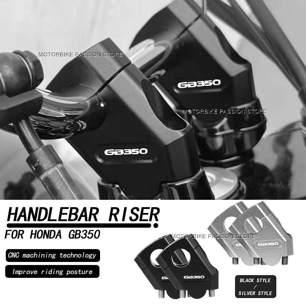 รถจักรยานยนต์Handlebar Riser Clamp CNC Handle Bar Liftขยายอะแดปเตอร์สําหรับHonda GB350 GB 350 gb350 