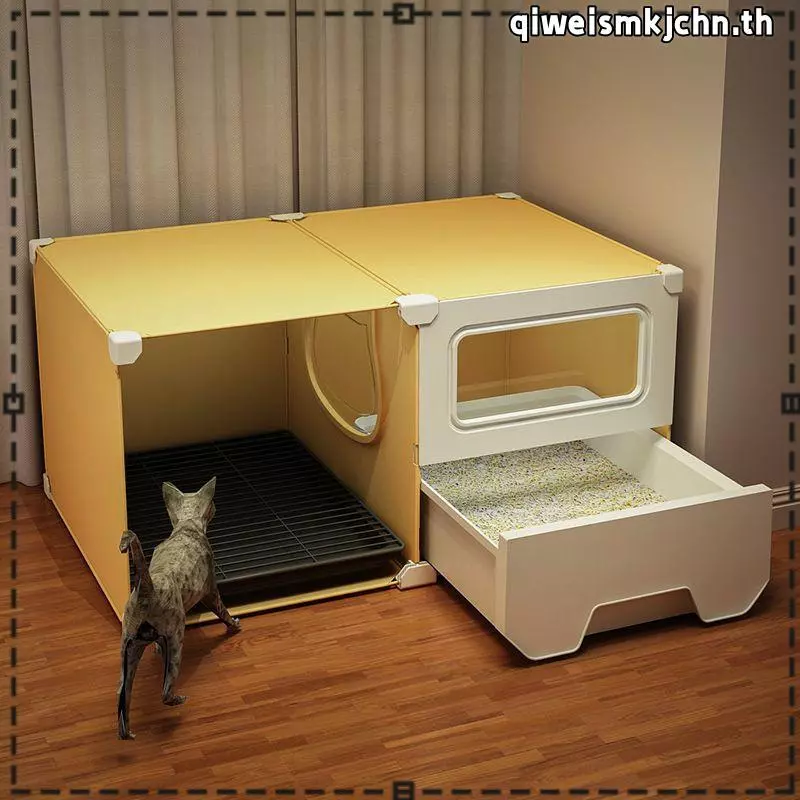 ห้องน้ำแมวแบบลิ้นชัก ถาดทรายแมวขนาดใหญ่