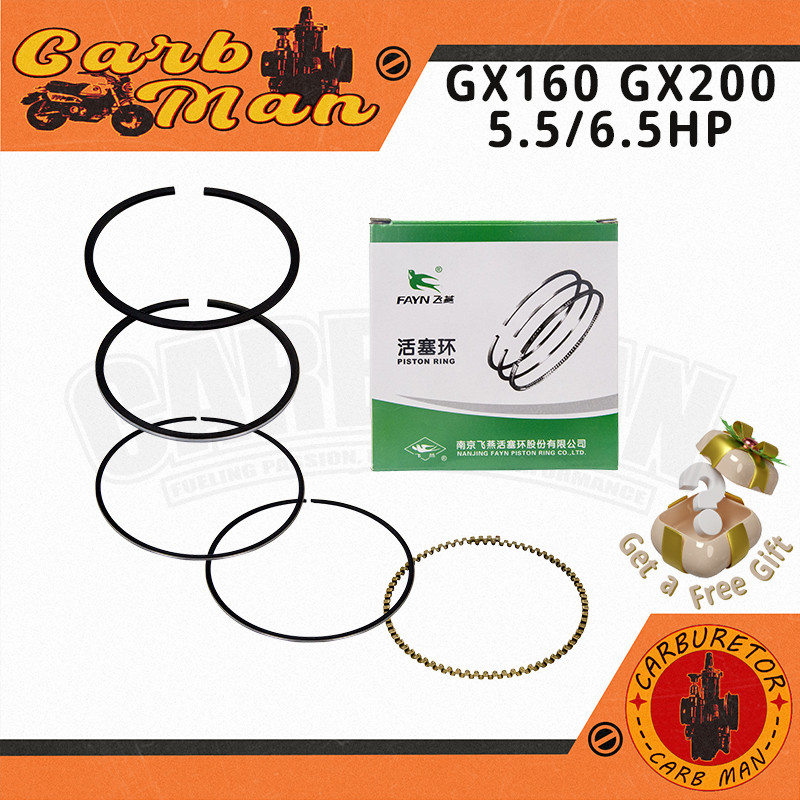 แหวนลูกสูบ GX160 GX200 5.5HP 6.5HP ชุดแหวนลูกสูบ 68มม. สำหรับเครื่องยนต์ฮอนด้า และเครื่องยนต์อเนกประสงค์ 168F 170F อะไหล่คุณภาพสูง ทนทานต่อการใช้งานหนัก