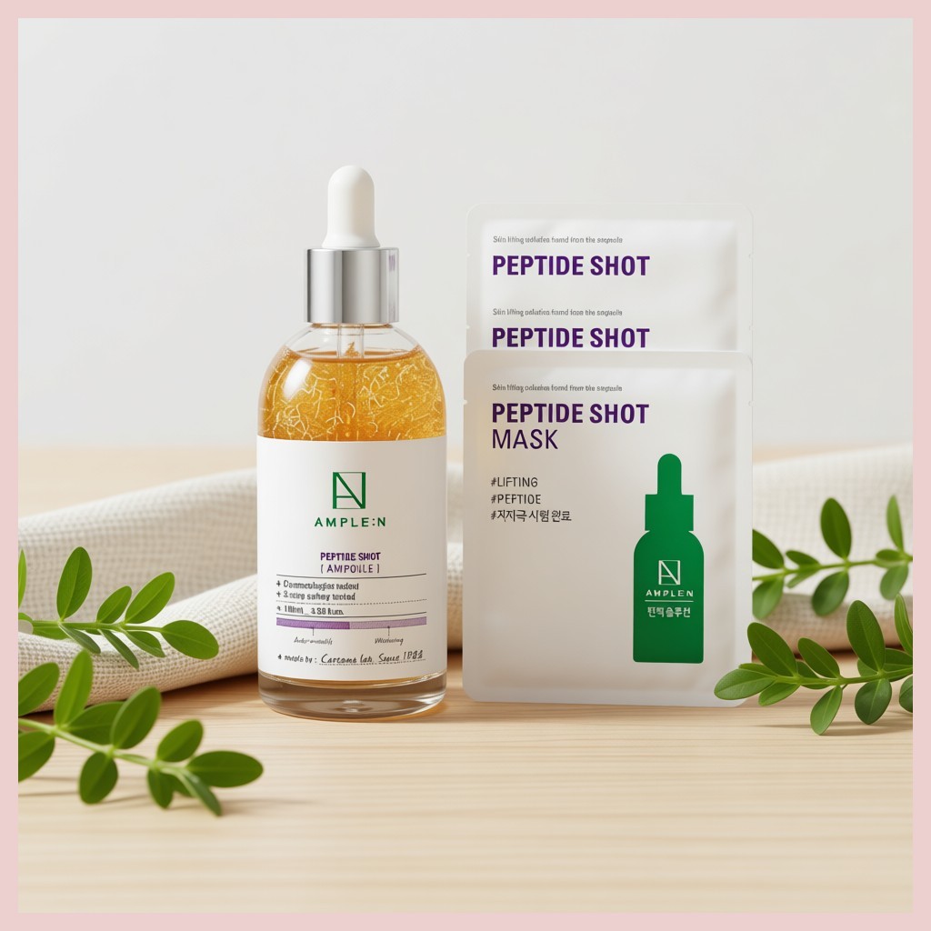 [ample:n] Peptide Shot Ampoule + Peptide Shot Mask, 100ml, 1pc / Korean Peptide Ampoule / Skin Repai