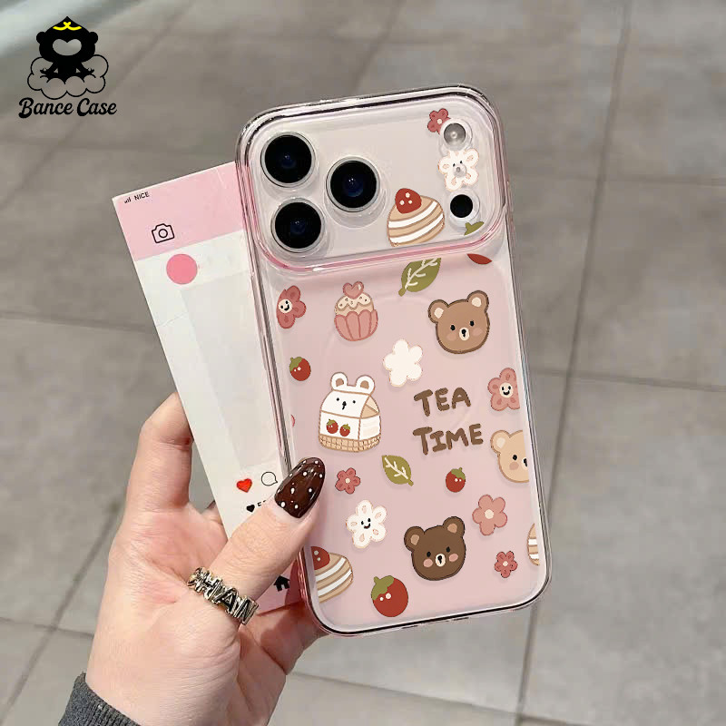 สําหรับ IPhone 17 16 11 15 13 12 14 Pro Max 17Air 16 15 Plus หมีน่ารักขนมหวาน Ultra Thin Matte Cover