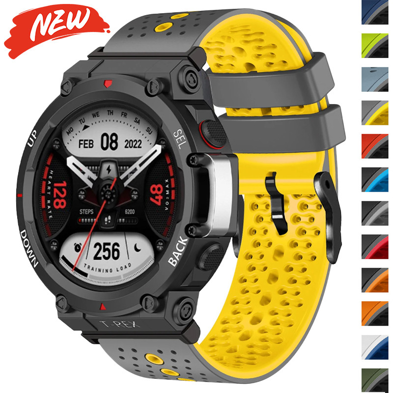 สายรัดซิลิโคนระบายอากาศสําหรับสร้อยข้อมือ Amazfit T-Rex 3/T-Rex 2/T-Rex Pro/T-Rex Ultra
