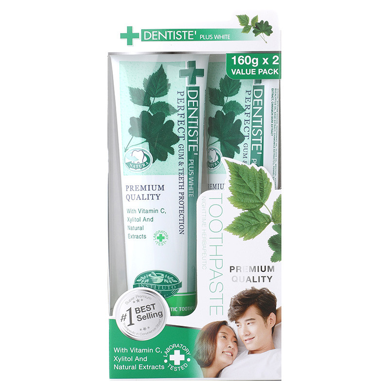 เดนทิสเต้ยาสีฟันพลัสไวท์หลอดบีบ 160ก แพค 2 Dentiste Plus White Toothpaste Tube 160g Pack 2 [9300807042601 ]