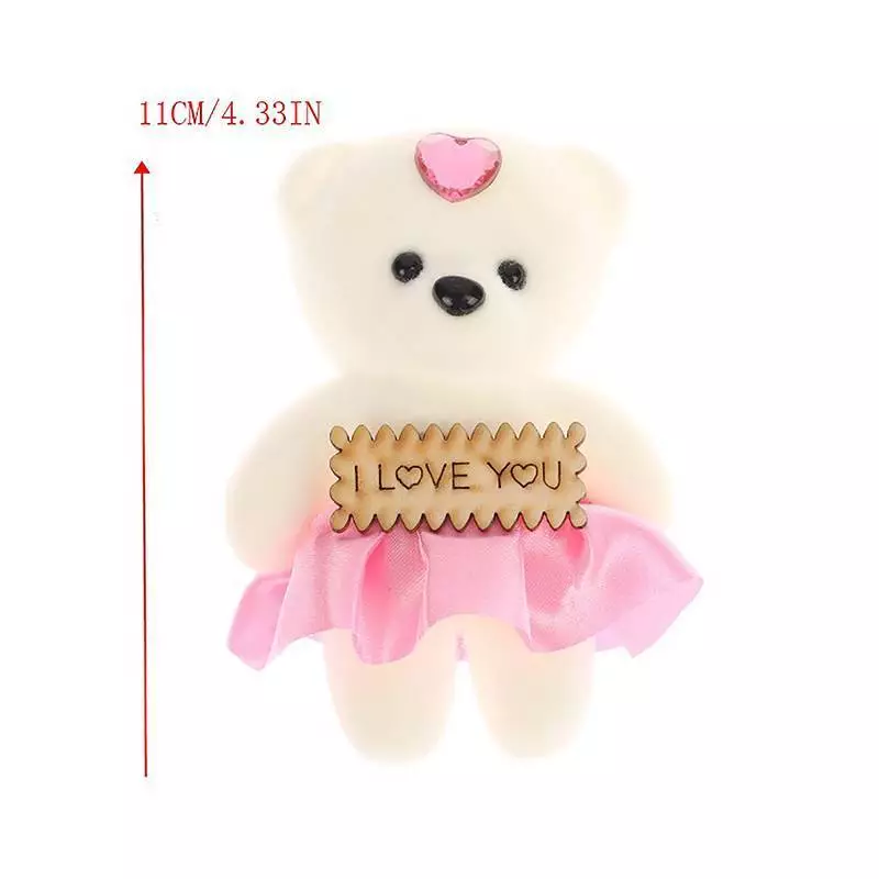 10ชิ้นตุ๊กตาหมีขนาดเล็กช่อดอกไม้ตกแต่งตุ๊กตาสัตว์ของขวัญวันเกิด thumbnail 10