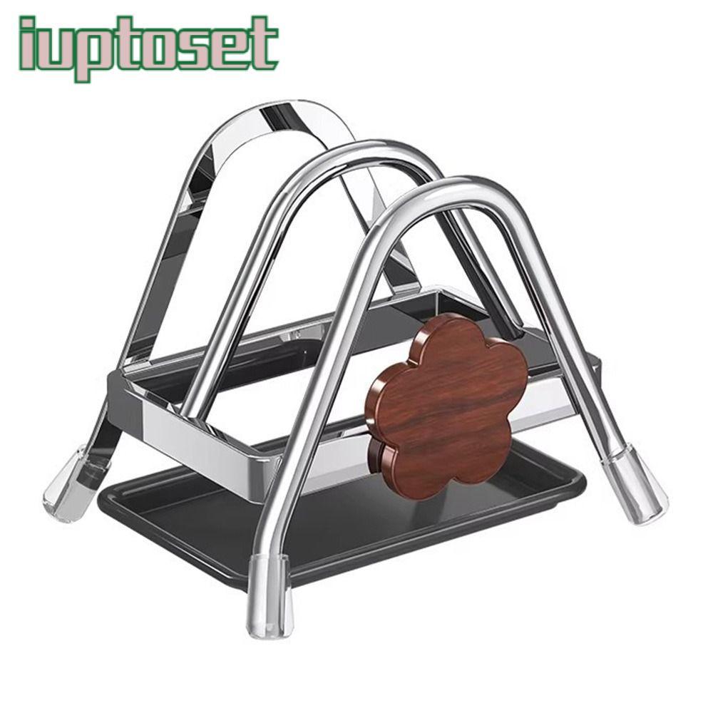 IUPTOSET ที่วางเขียง, ขาตั้งฝาหม้อประหยัดพื้นที่ที่ทนทาน, กันสนิมที่มีประโยชน์สแตนเลสไม่ลื่นเขียงออแกไนเซอร์สําหรับห้องครัว