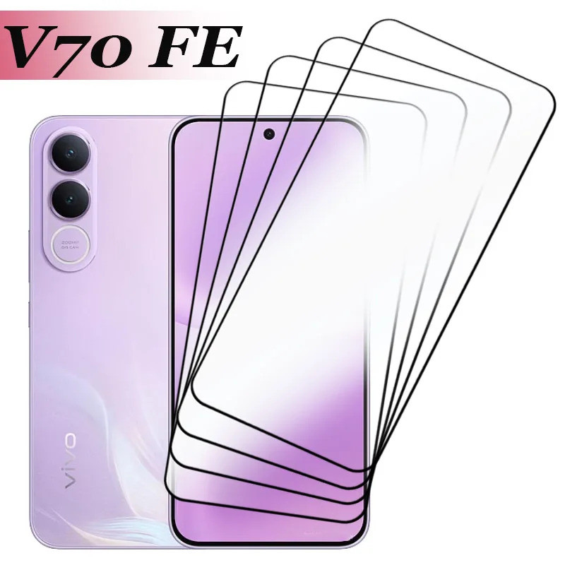 3PCS สําหรับ VIVO V70/V70 FE/V70 Elite ลายนิ้วมือปลดล็อคกระจกนิรภัยป้องกันหน้าจอ 9H Anti-Scratch สีด