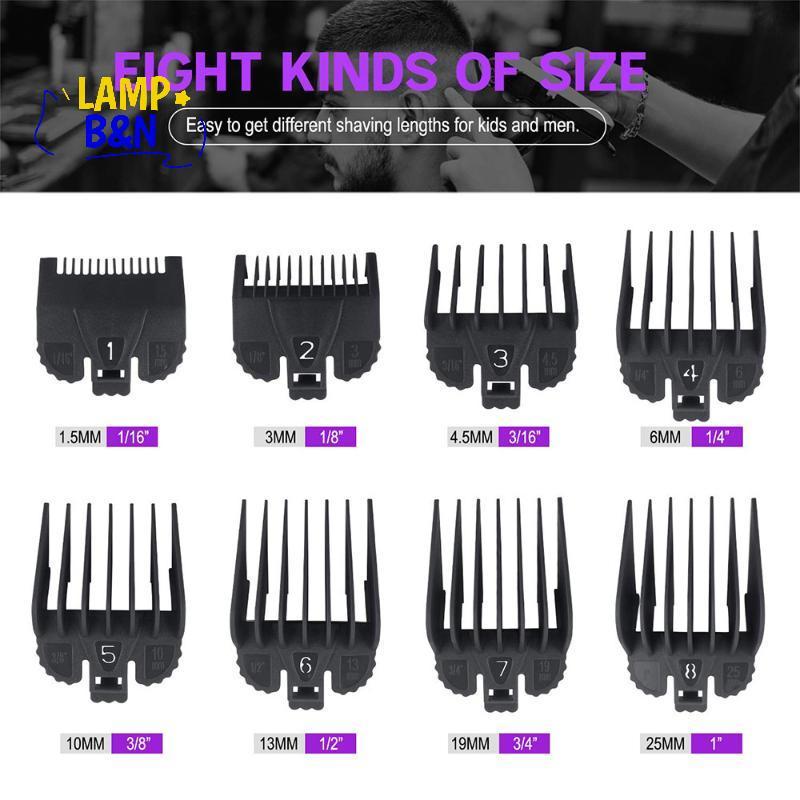 [B&N] 8 ชิ้น/เซ็ต Universal Hair Clipper Limitb Salon Cutting Guide ชุดเปลี่ยน Professional Electric