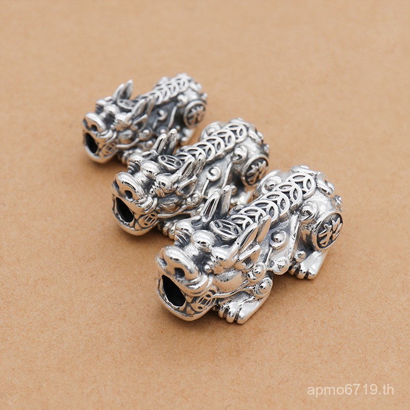 สร้อยคอ ลูกปัด Fortune วัสดุลูกปัดเงินอุปกรณ์เสริมไทย Pure s925 Retro diy สร้อยข้อมือเงิน Handmade P