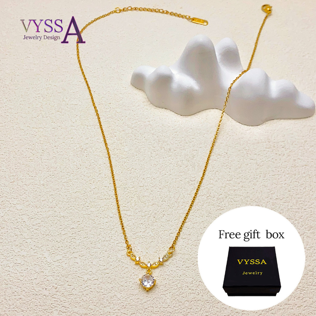 กระพริบเพชร Clavicle CHAIN ไทเทเนียมเหล็ก 750 Gold Fine Chain Niche High-End อารมณ์สร้อยคอ 002D4