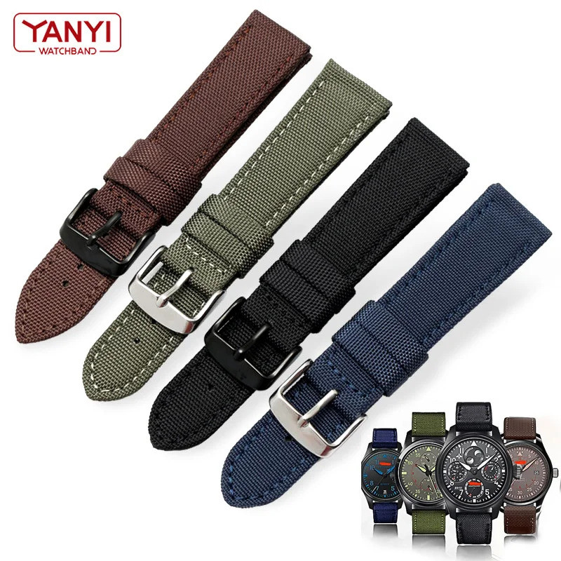Nylon watchband for I-WC Seiko SKX007 SKX009 wristband Canvas Durable Sport Padded Watch Strap comfo
