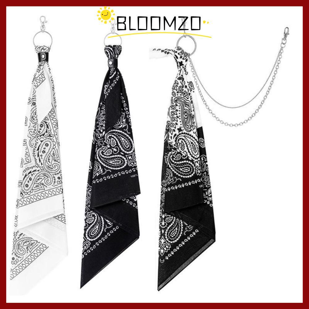 in stockBLOOMZO โซ่เอวโลหะ, โซ่ผ้าพันคอทรงสี่เหลี่ยมแนวสตรีทเกาหลี, ฮิปฮอปบนกางเกงยีนส์ผ้าพันคอสี่เหลี่ยมโซ่กางเกง