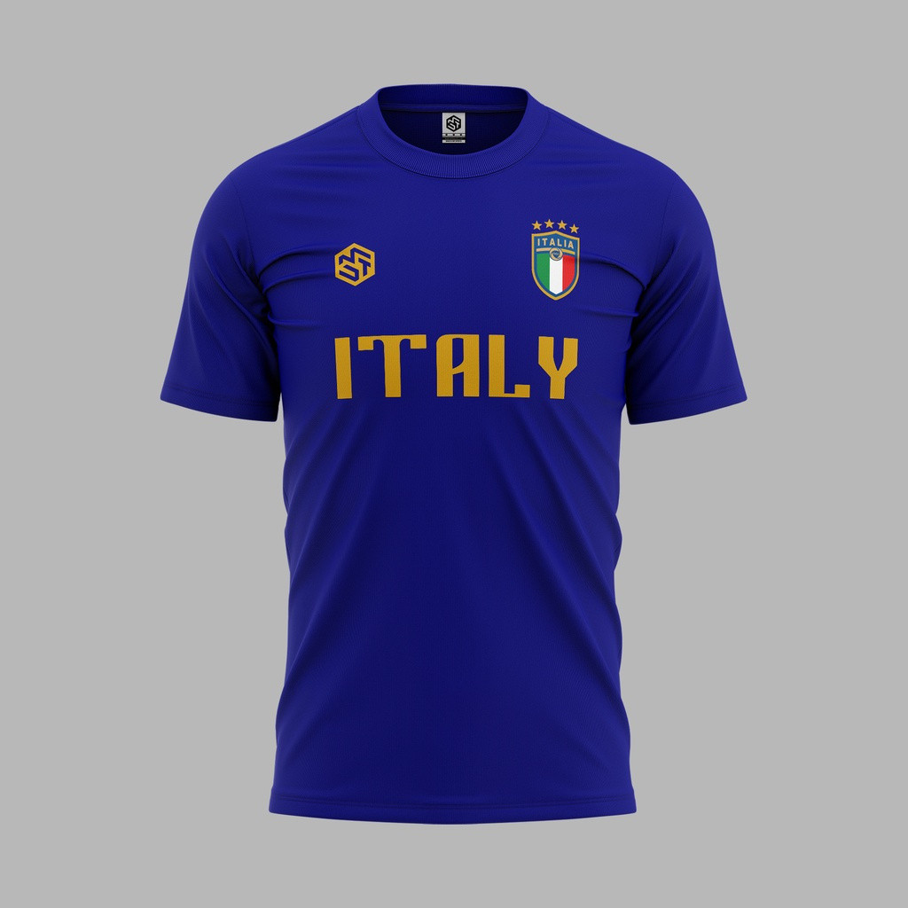 Italy World Cup 2026 Home Jersey Navy/Gold - Roundneck Jersey