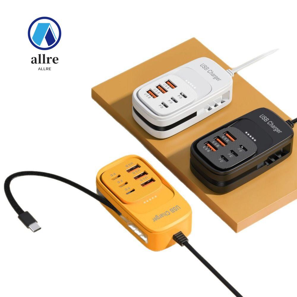 ALLRE USB Phone Charger Adaptor, EU/US/UK Plug Adapter พร้อมสาย Type C USB Power Charger, แบบพกพา 3 