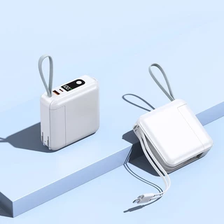 ZAPLY พาวเวอร์แบงค์ชาร์จเร็ว ความจุ 20000mAh แถมสายคล้องในกล่อง Powerbank มีสาย Type-c และ L-cable มาพร้อมขาปลั๊กในตัว
