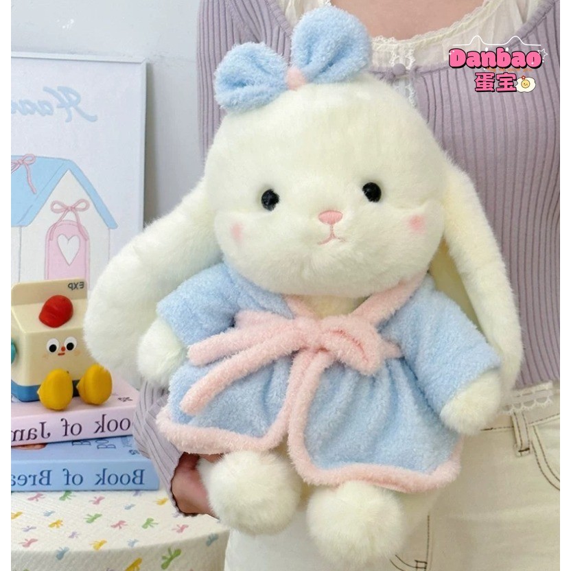 【DANBAO】กระต่ายหูตกใส่ชุดคลุมอาบน้ำ - ตุ๊กตากระต่ายนุ่มน่ากอด เพื่อนนอนสำหรับเด็ก ของขวัญวันเกิดสำหรับเด็กหญิงและเด็กชาย