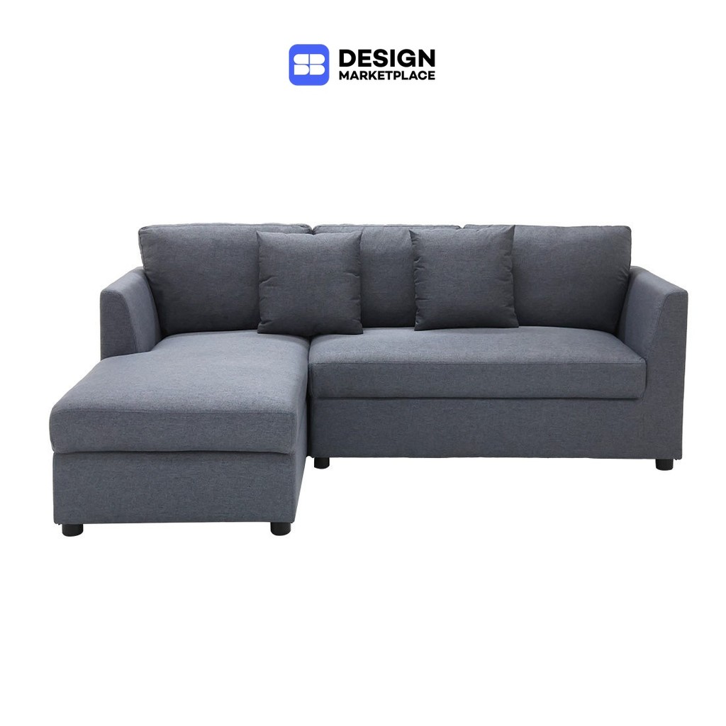 SB Design Square โซฟาเข้ามุมซ้าย รุ่น Riki สีเทา (198x148x82 ซม.)  แบรนด์ SOFA SOLUTIONS