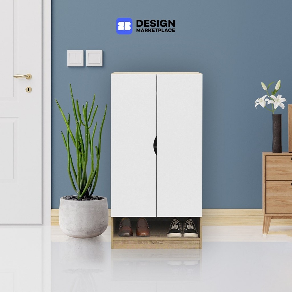 SB Design Square ตู้รองเท้า รุ่น Preem สีไม้อ่อน (60x40x120 ซม.) แบรนด์ KONCEPT FURNITURE