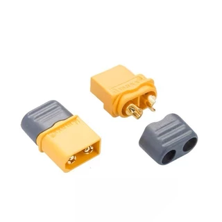 แท้ Amass ขั้วต่อแบตเตอรี่ XT60 ชุบทอง 1 คู่ ผู้-เมีย มีฝาปิด, ปลั๊ก Connectors XT60 ปลั๊ก XT60 ปลั๊กเชื่อมต่อกระแสไฟสูง