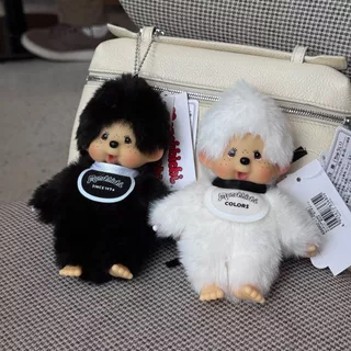 Monchchi ตุ๊กตาหน้าไวนิลของเล่นตุ๊กตากระเป๋านักเรียนจี้อินเทรนด์เล่นตุ๊กตาของขวัญ