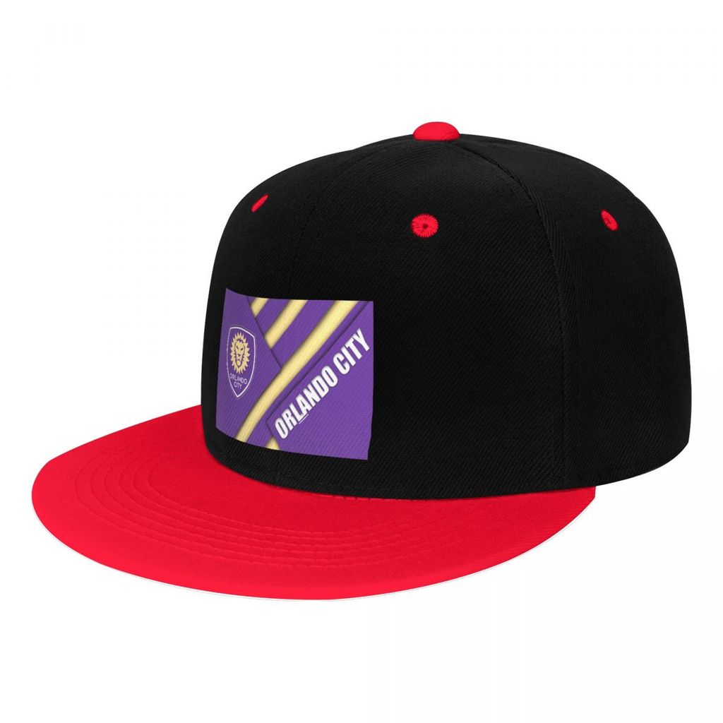 Orlando City SC โลโก้ Hip-Hop เบสบอลหมวกพิมพ์หมวก Sun หมวกหมวก Hip-Hop Hip-Hop หมวกแบนหมวกอินเทรนด์แ