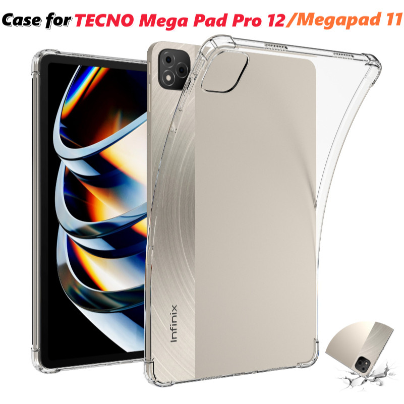 สําหรับ TECNO Mega Pad Pro 12 นิ้ว 2025 ซิลิโคน soft shell ถุงลมนิรภัยโปร่งใสป้องกัน Mega Pad 11 TPU สะดวกใหม่