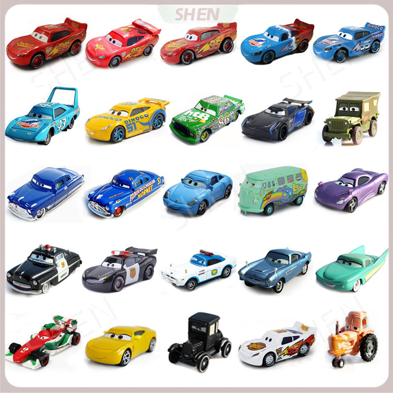 Pixar Toy Car 2/3 Lightning McQueen Jackson Storm 1: 55 รุ่นโลหะผสมเด็กวันเกิด/ของขวัญ