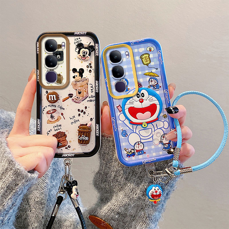 เคสโทรศัพท์กันกระแทกสุนทรียศาสตร์สุภาพสตรีสไตล์พร้อมเชือกเส้นเล็ก vivo y03 y29 y03t y04 y04s y05 y11