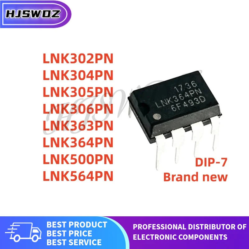 10PCS LNK302PN LNK304PN LNK305PN LNK306PN LNK363PN LNK364PN LNK500PN LNK564PN DIP-7 ใหม่ คุณภาพดีที่