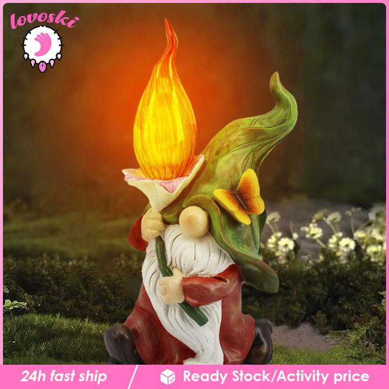 [Lovoski] พลังงานแสงอาทิตย์ Gnome เรซิ่นรูปปั้นคนแคระเครื่องประดับตลกสําหรับลานลานสนามหญ้าระเบียง, ของขวัญเครื่องประดับสําหรับ