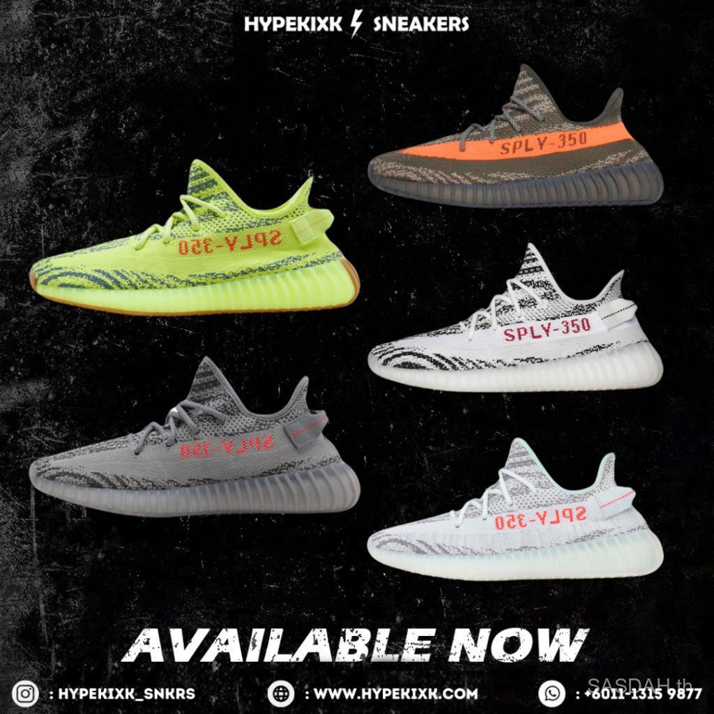 Yeezy Boost 350 V2 ลายม้าลาย |         Carbon Beveled Edge |         ริบบิ้นสีน้ําเงิน |         ฮาล