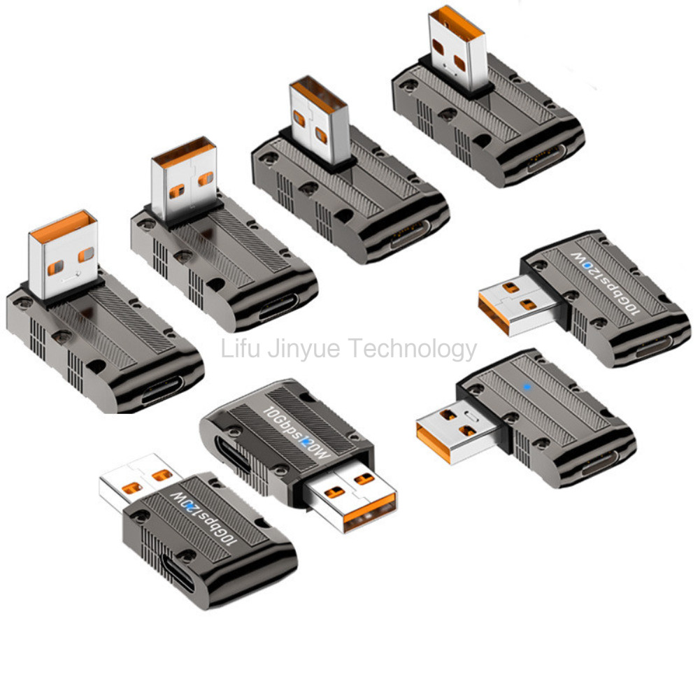 อะแดปเตอร์โลหะผสมสังกะสี 10Gbps USB 3.1 ชาย Type-C หญิงตัวเชื่อมต่อ 120W ชาร์จเร็วสุด USB 3.1 Gen2 ถึง TYPE-C อะแดปเตอร์ USB C
